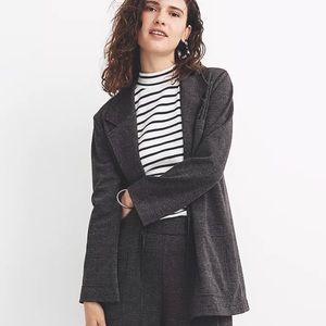 Madewell oversized knit blazer in Glen Plaid gray small